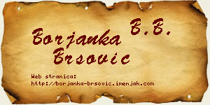 Borjanka Bršović vizit kartica